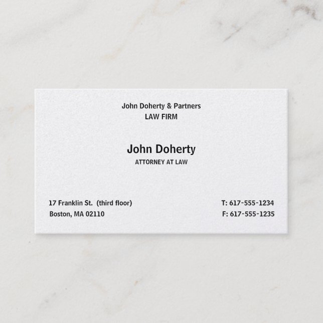 Attorney at Law | Advocate Plain Classy Business Card (Front)