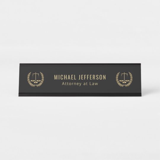 Attorney at Law Black and Gold Desk Name Plate Zazzle.ca