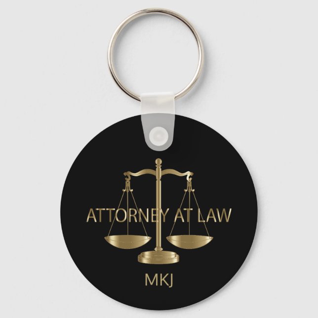 Attorney at Law - Black and Gold Keychain (Front)