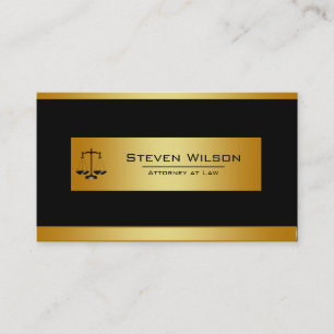 Attorney At Law Black and Gold Legal Scale Business Card