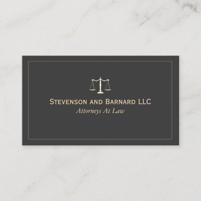 Attorney at Law Black Business Card (Front)