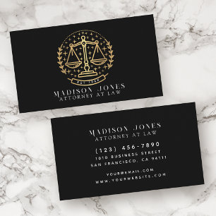 Attorney at Law Black Lawyer Business Card