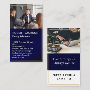 Attorney at Law Classic Blue & Gold Lawyer Business Card