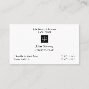 Attorney at Law   Classic Lawyer Black Business Ca Card