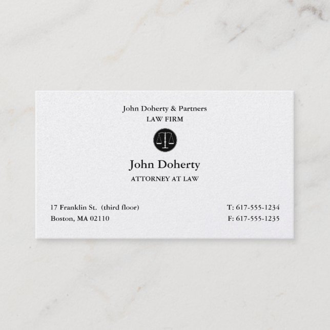 Attorney at Law | Classic Lawyer Business Card (Front)