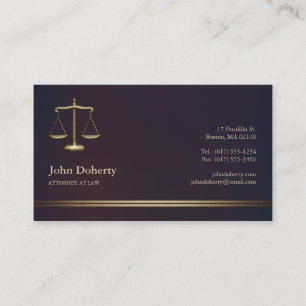ATTORNEY AT LAW   Elegant Business Card
