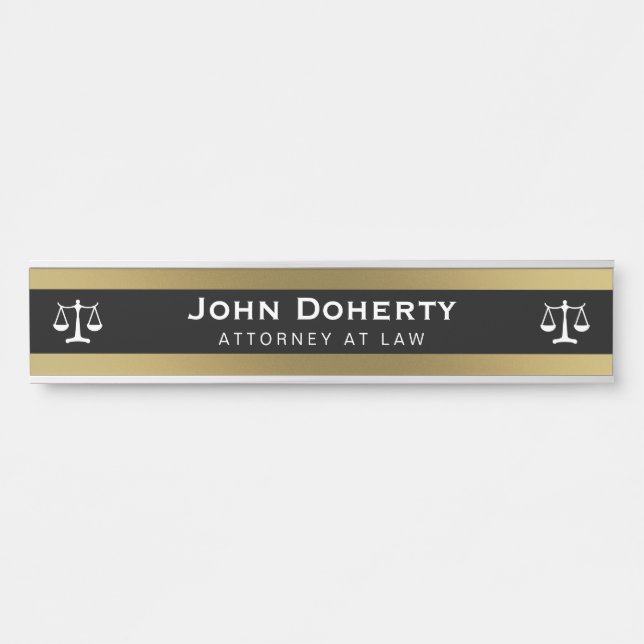 ATTORNEY AT LAW | elegant Door Sign (Front)