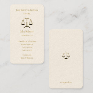 Attorney at Law   Elegant Gold Business Card