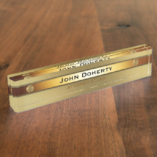 ATTORNEY AT LAW   elegant gold Nameplate