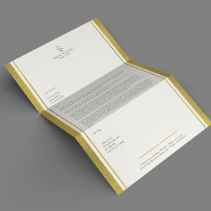 Attorney at law faux gold glitter stripes elegant letterhead