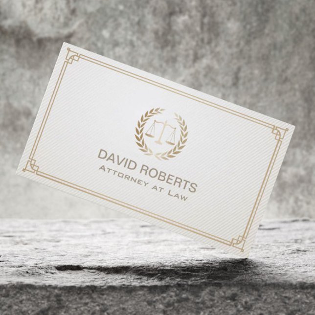 Attorney at Law Gold Framed Lawyer Business Card (Creator Uploaded)