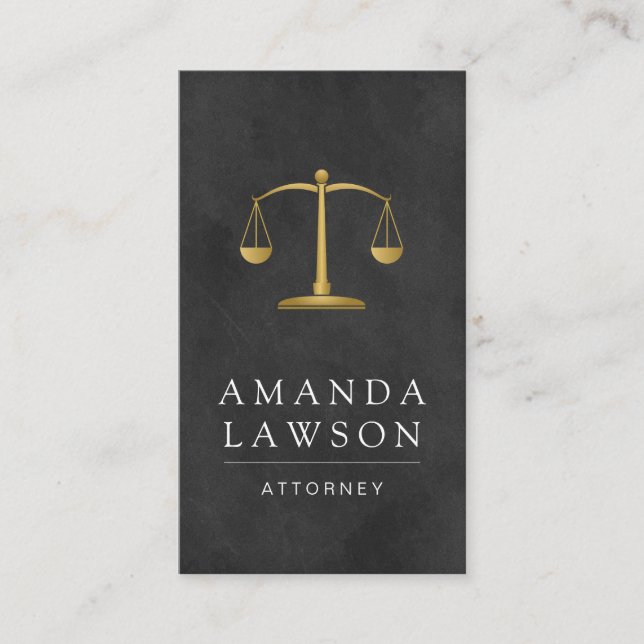 Attorney at Law / Golden Justice Scale Appointment Card (Front)