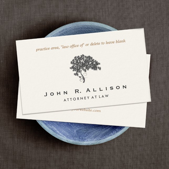 Attorney at Law Ivory Elegant Tree Business Card (Creator Uploaded)