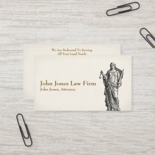 Attorney At Law Lawyer Lady Justice Business Card