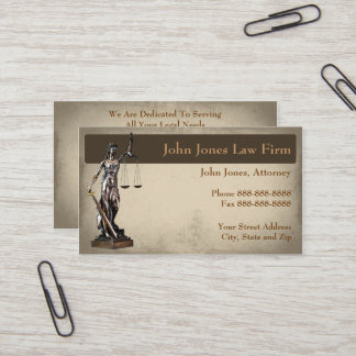 Attorney At Law Lawyer Lady Justice Business Card