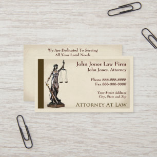 Attorney At Law Lawyer Lady Justice Business Card
