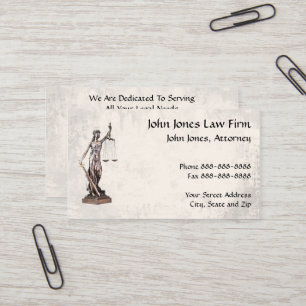 Attorney At Law Lawyer Lady Justice Business Card
