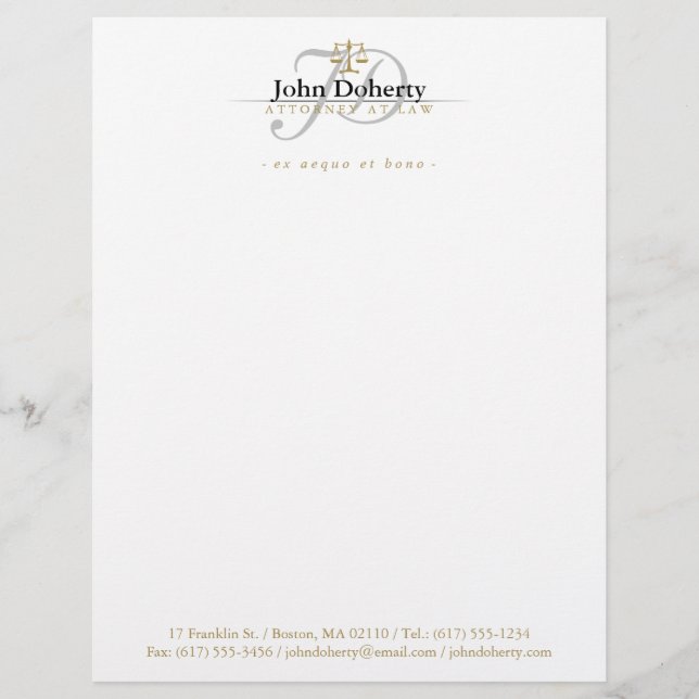 Attorney at Law | Lawyer Letterhead (Front)