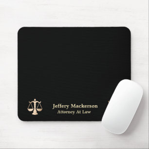 Attorney At Law Lawyer Logo Gold Personalize Mouse Pad