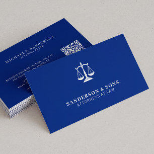 Attorney at law lawyer professional royal blue business card