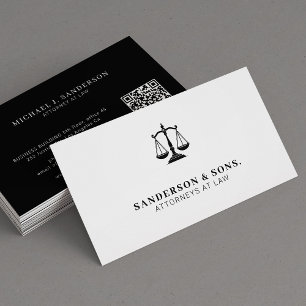 Attorney at law lawyer professional white business card