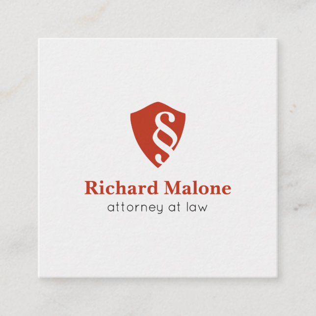 Attorney At Law Lawyer Shield Logo Business Card (Front)