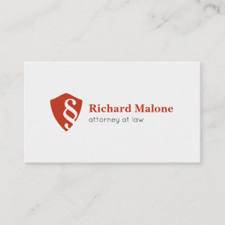 Attorney At Law Lawyer Shield Logo Business Card