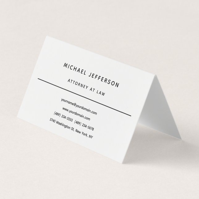 Attorney at Law Minimalist Classical Pro Business Card (Front)