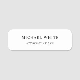 Attorney at Law Minimalist Classical Pro Name Tag