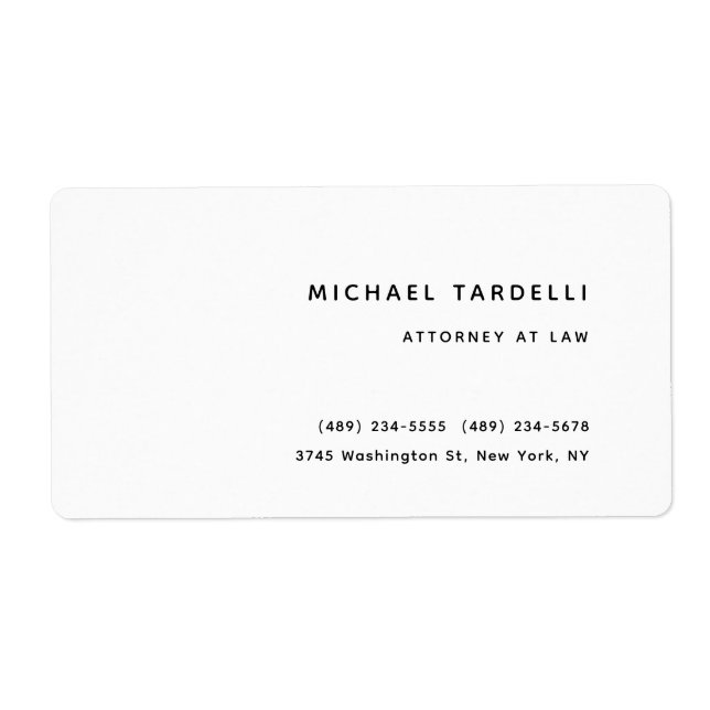 Attorney at Law Minimalist Classical Professional (Front)
