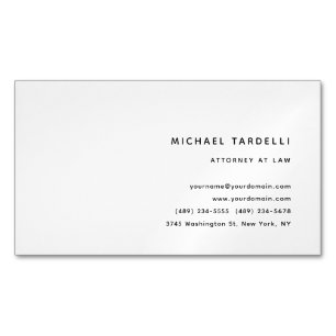 Attorney at Law Minimalist Classical Professional Magnetic Business Card