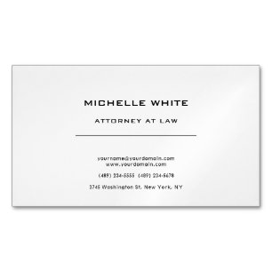 Attorney at Law Minimalist Professional Magnetic Business Card