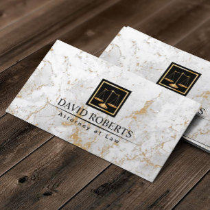 Attorney at Law Modern Gold Marble Stone Lawyer Business Card