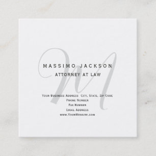 Attorney at Law Modern Minimalist Plain Square Business Card
