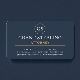 Attorney at Law Navy Blue Professional Business Card