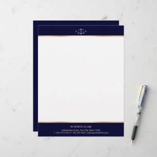 Attorney at Law Navy & Gold Law Office Lawyer Letterhead