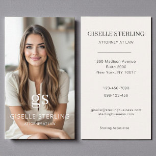 Attorney at Law Neutral Professional Photo  Business Card