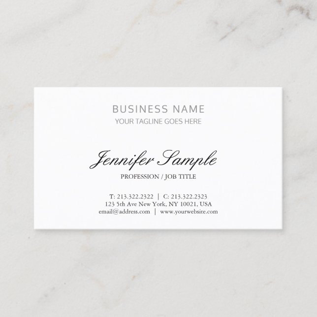 Attorney At Law Office Consultant Minimalist Plain Business Card (Front)