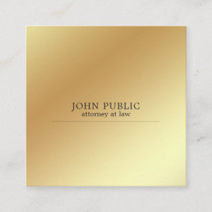 Attorney At Law Office Elegant Gold Silk Luxury Square Business Card