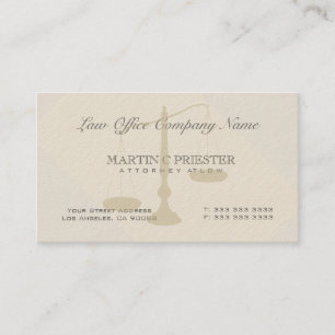 Attorney At Law Office Simple Beige Stripes Business Card