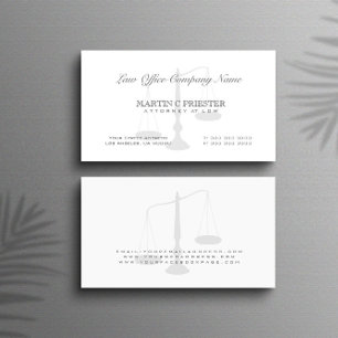 Attorney At Law Scale Watermark Business Card