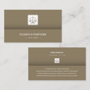 Attorney at Law   Scales of Justice Gold Business Card