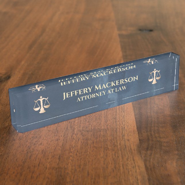 Attorney At Law Scales of Justice Lawyer Judge  Nameplate (Side)