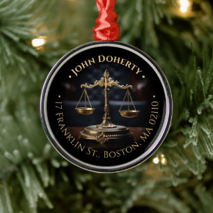 Attorney At Law   Scales of Justice Metal Ornament
