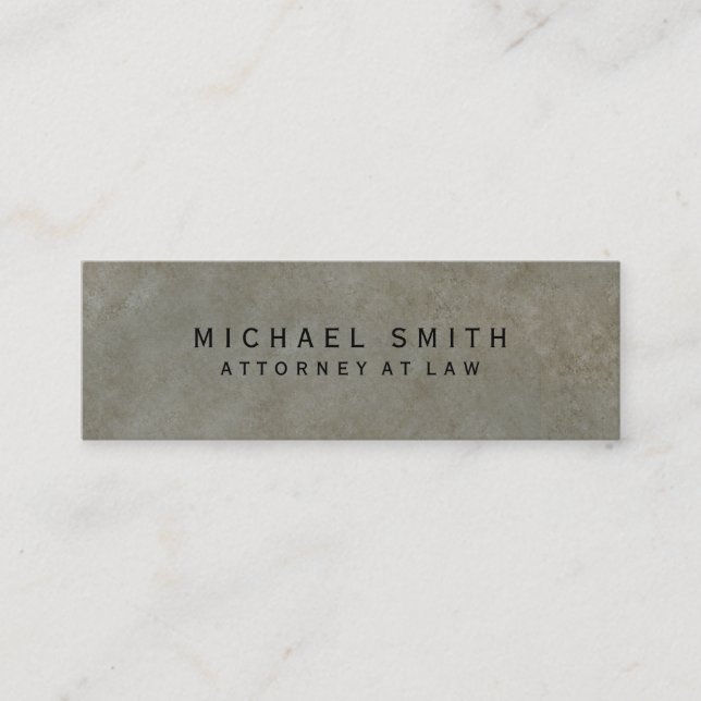 Attorney at Law Stone Design Simple Minimalist Mini Business Card (Front)
