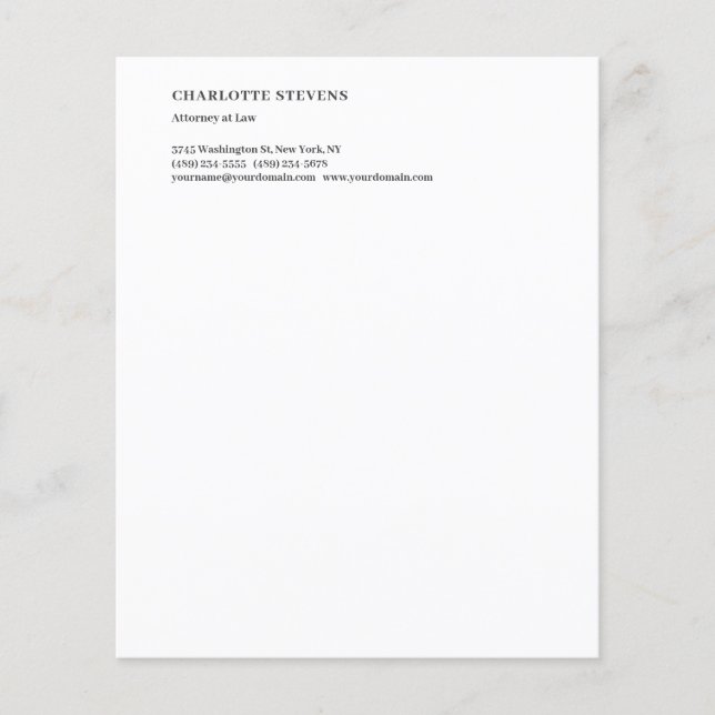 Attorney at Law Trendy Minimalist Elegant Simple (Front)