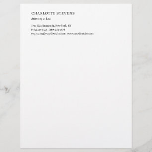 Attorney at Law Trendy Minimalist Elegant Simple Letterhead