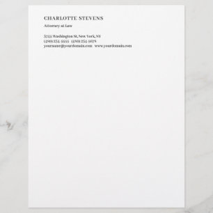 Attorney at Law Trendy Minimalist Elegant Simple Letterhead