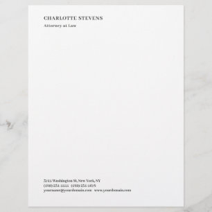 Attorney at Law Trendy Minimalist Elegant Simple Letterhead