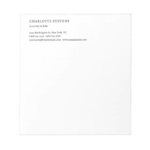 Attorney at Law Trendy Minimalist Elegant Simple Notepad